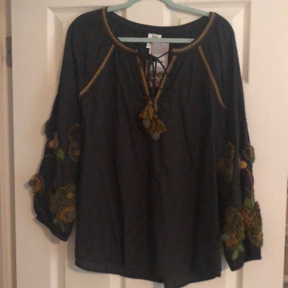 Embroidered boho top